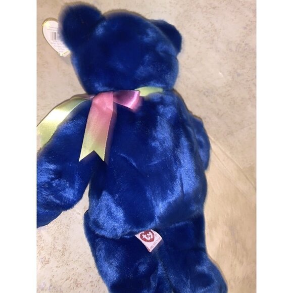Ty Clubby II Teddy Bear Beanie Buddy Blue Club Member 90s Stuffed Plush Bundle - Picture 4 of 9